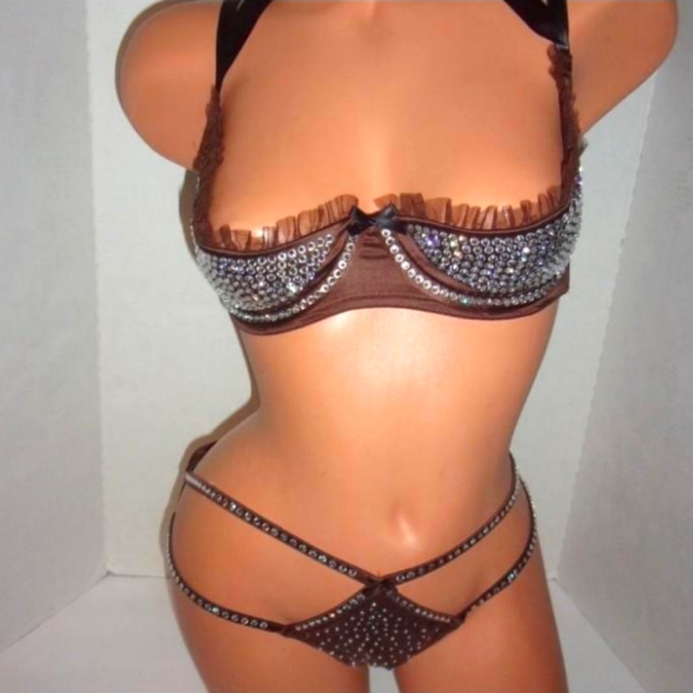 Rare HTF Set 36C~Victoria's Secret Mega Bling Crystal Embellishments